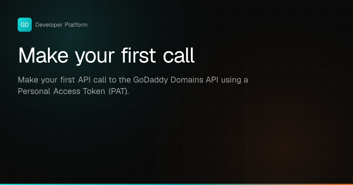 Make your first call | GoDaddy Developers